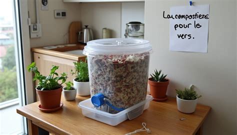 Lombricomposteur installé dans un appartement