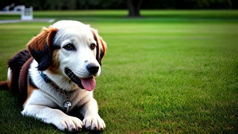 Chien mangeant de l'herbe