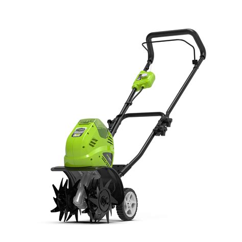 Motobineuse Greenworks G40TL en gros plan