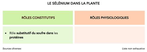 Rôles du sélénium dans la plante