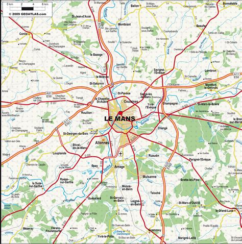 Carte du Mans avec les jardineries