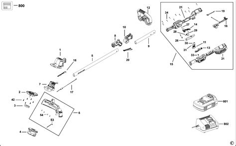 Détail du mécanisme de pliage du DeWALT DCMST561