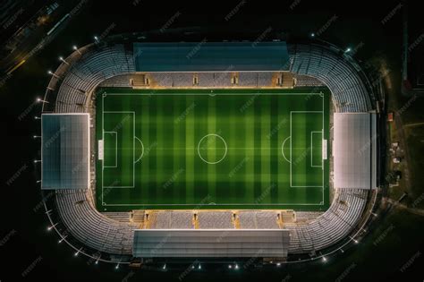 Vue panoramique d'un terrain de sport parfaitement entretenu