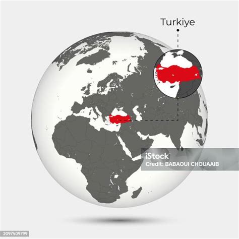Planisphère mettant en évidence la position de la Turquie entre l'Europe et l'Asie