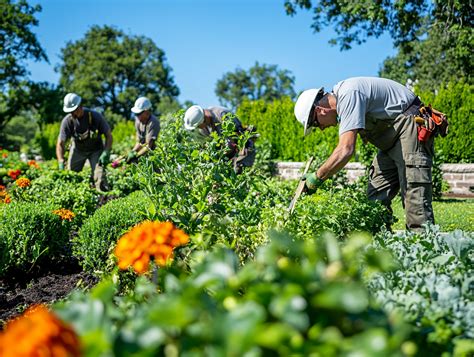 Image des jardiniers travaillant dans les parcelles