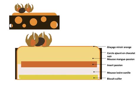 schema de montage d'un entremet en couches successives