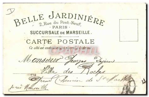 Carte postale ancienne avec publicité La Belle Jardinière