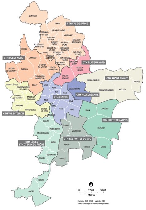 carte de la métropole de Lyon avec Pierre-Bénite mise en évidence