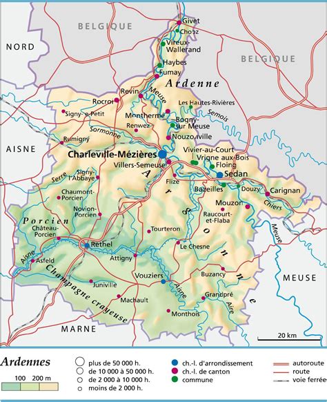 Carte des Ardennes avec les sites de compostage indiqués