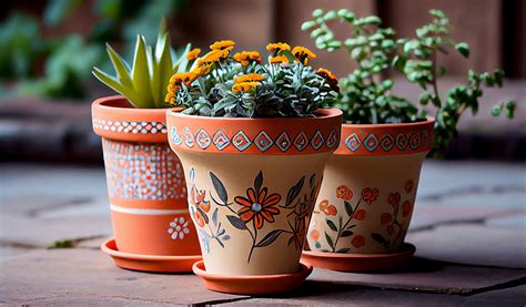 Exemple de pot de fleurs décoré à la main