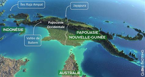 Carte de répartition du Jardinier à Joues Blanches en Papouasie et Indonésie