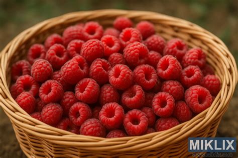 Gros plan sur des framboises fraîches fraîchement récoltées dans un panier en osier