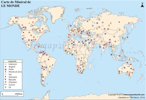 Carte des principales mines de potasse mondiales