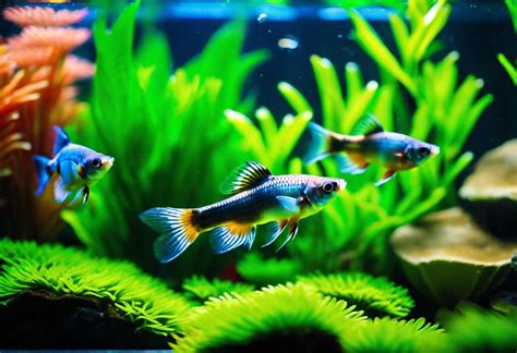 Guppy coloré dans un aquarium