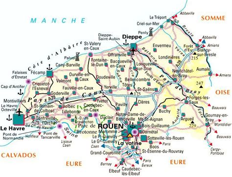 Carte de la route des fruits en Seine-Maritime avec les zones de culture principales