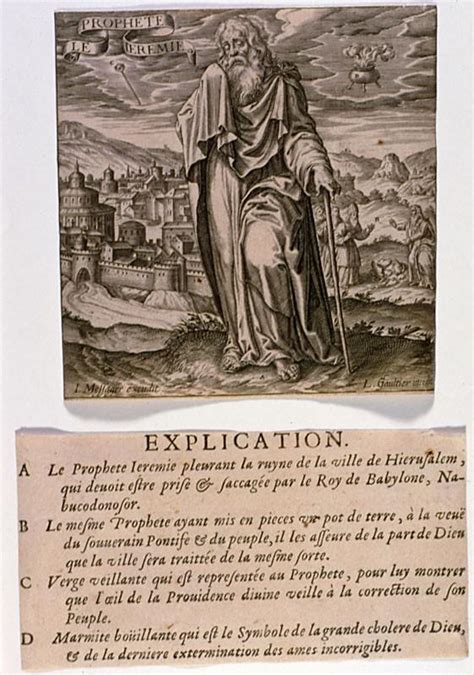 Dessin représentant le prophète Jérémie annonçant la chute du Temple