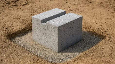 Image montrant un plot de béton déstabilisé par le mouvement du sol