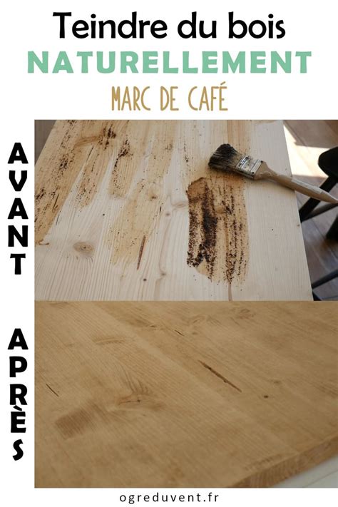 Différents effets de vieillissement du bois avec du marc de café