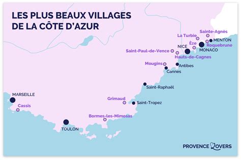 Carte schématique montrant la proximité entre les collines de Mougins et le littoral méditerranéen