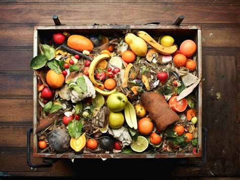 Composteur avec des restes de fruits et légumes