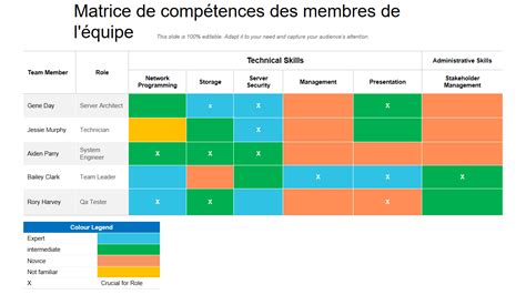 Schéma de la matrice de compétences permettant de visualiser les 4 niveaux d'évaluation
