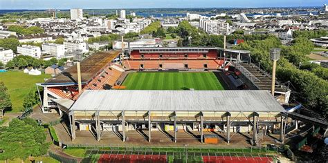Vue aérienne du stade du Moustoir à Lorient