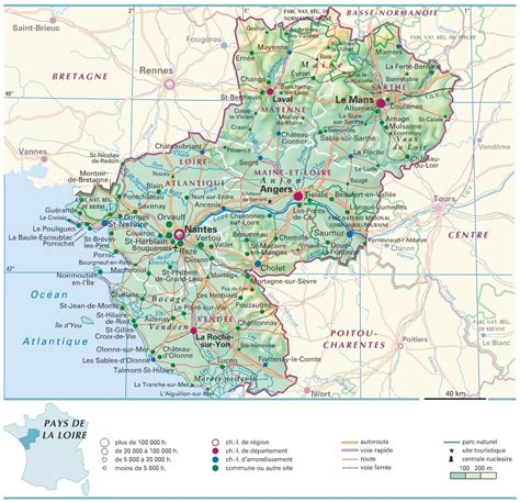 Carte de la région Pays de la Loire avec les emplacements des CFA et CFPPA du réseau Génération Grand'R