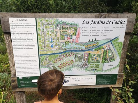 Diagramme illustrant les 10 jardins thématiques de Cadiot avec leurs noms
