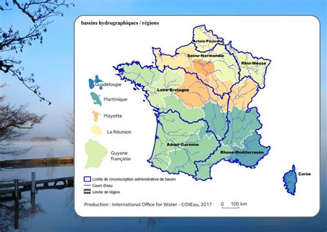 Carte représentant la répartition des acteurs du secteur de l'eau en France