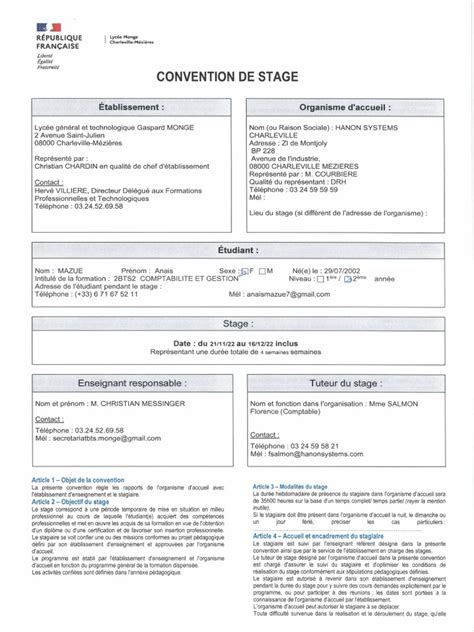 Infographie comparant la convention de stage et l'attestation de fin de stage