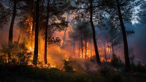 Vue des conséquences d'un feu de forêt sur la végétation