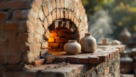 Pièces d'argile avant et après cuisson