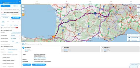 Exemple de carte ViaMichelin avec détails de rues
