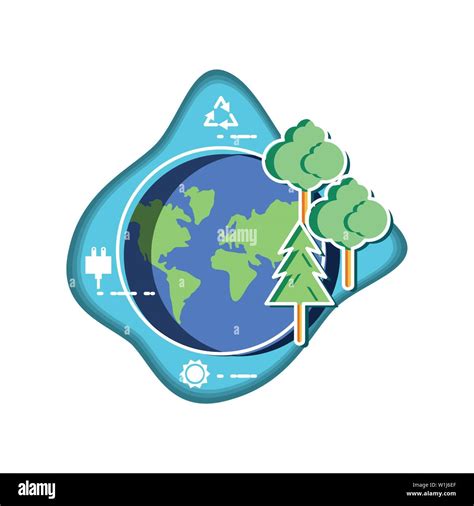 illustration d'une planète avec des symboles de recyclage et de compostage