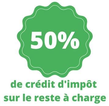 infographie expliquant le fonctionnement du crédit d'impôt 50% pour le jardinage à domicile