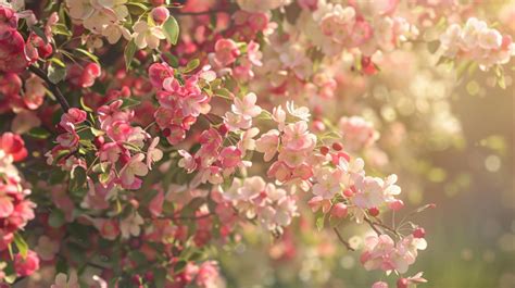 Illustration d'un pommier ornemental en pleine floraison printanière dans un jardin
