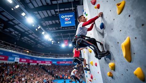 Athlètes en para-escalade lors d'une compétition