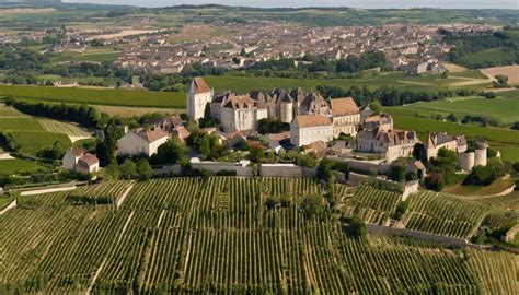 Vue aérienne de la Côte-d'Or avec ses vignobles et ses zones agricoles