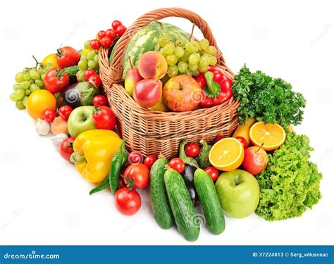 Paniers de fruits et légumes frais et colorés