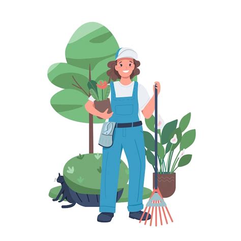 Illustration d'une équipe de paysagistes professionnels travaillant dans un jardin