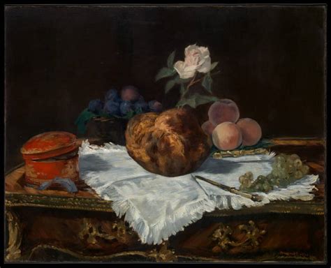Nature morte, La brioche, E. Manet, circa 1870. France. Huile sur toile
