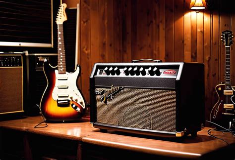 Microphone dynamique devant un ampli guitare