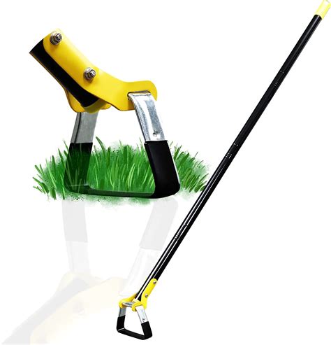 Schéma illustrant des outils de jardinage ergonomiques à long manche