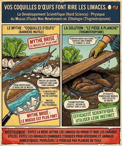 Infographie montrant les prédateurs naturels de la limace : hérissons, carabes, oiseaux, orvets