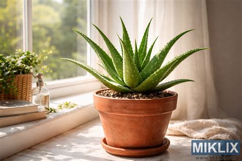 Aloe vera en pot dans un intérieur lumineux