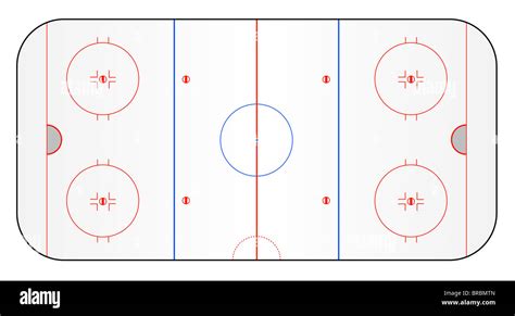Vue d'ensemble d'un terrain de hockey avec zones de pression