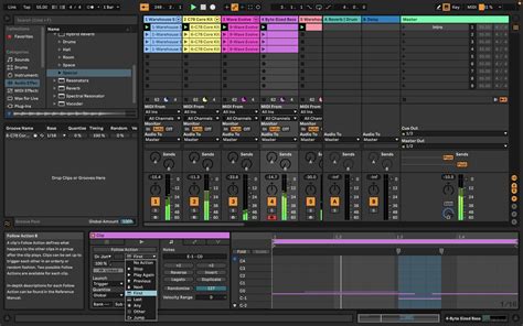 Interface d'Ableton Live en mode Session