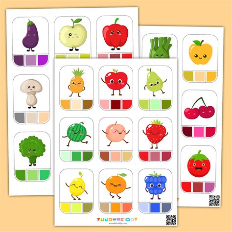 Enfants en maternelle triant des fruits par couleur et par taille