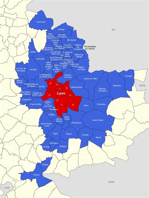 Carte de la région de Lyon, avec un focus sur Limonest et les zones d'activité économique.