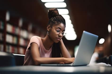 Étudiante solitaire devant son ordinateur